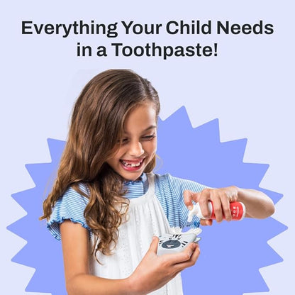 autobrush Kids Fluoride-Free Foaming Toothpaste Strawberry Flavor for Electric or U-Shaped Toothbrush, SLS-Free, Training Toothpaste, Anti-Cavity (1 Pack)