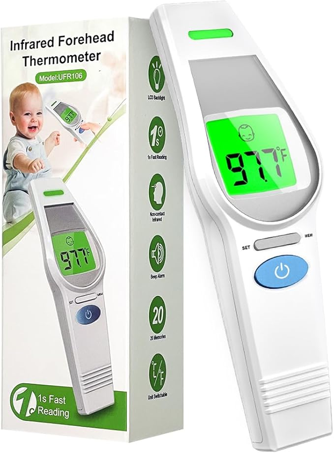 Forehead Thermometer for Kids and Adults, HealthTree No Touch Forehead Thermometer for Baby 2 in 1 Digital