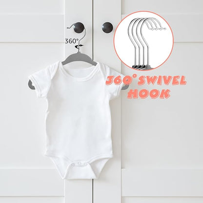 Kids Velvet Hangers 15 Pack, 11 Inch Size Non-Slip Baby Hangers, Space-Saving Nursery Hangers, Perfect Infant/Toddler Clothes Hangers for Daily Use(Grey)