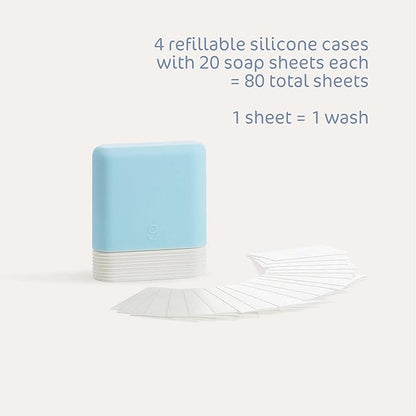 Goodnest® Baby & Toddler Travel Soap Sheets, Dissolving Baby Travel Soap Sheets 4 Packs 20 Sheets, 80 Total