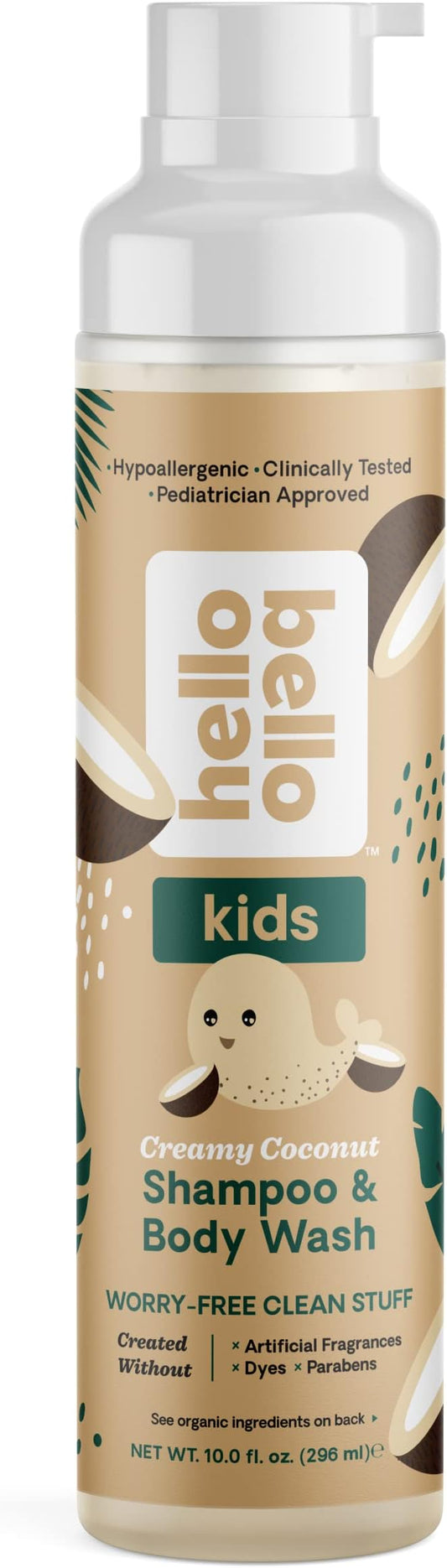 Hello Bello Kids Shampoo & Body Wash - Gentle Hypoallergenic Tear-Free Formula 10 fl