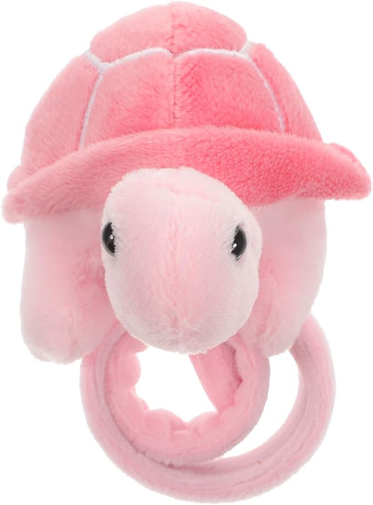 Toddmomy Turtle Slap Bracelet Animals Slap Bracelet Plush Slap Wristband Stuffed Animal Hugger Bracelet Stuffed Animals Band for Kids Birthday Party Favors (Pink)