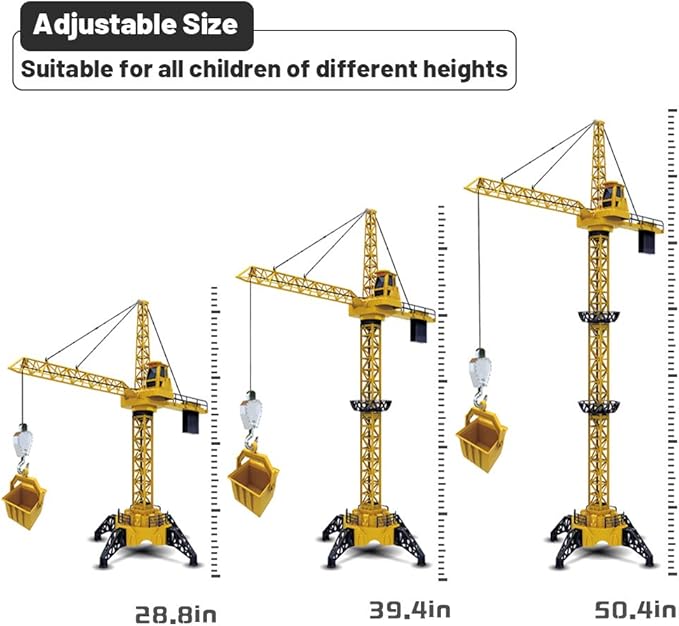 Mini Tudou RC Crane Toy,50.4 inch Tall 2.4GHz Remote Control Robotic Excavator 6,7,8,9 Boys