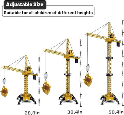 Mini Tudou RC Crane Toy,50.4 inch Tall 2.4GHz Remote Control Robotic Excavator 6,7,8,9 Boys