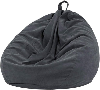 Nobildonna 3 ft Bean Bag Chair Cover (No Filler) for Adults and Kids, 300L Extra Large Stuffed Animal Storage Bean Bag Washable Soft Premium Corduroy Stuffable Bean Bag Cover