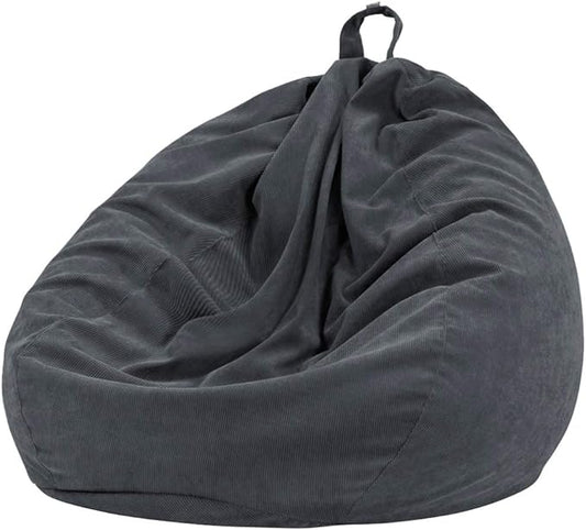 Nobildonna 3 ft Bean Bag Chair Cover (No Filler) for Adults and Kids, 300L Extra Large Stuffed Animal Storage Bean Bag Washable Soft Premium Corduroy Stuffable Bean Bag Cover