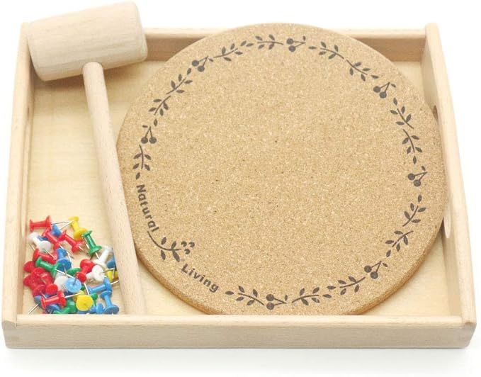 DANNI Montessori Practical Life Material Hammer and Nails Set with Wooden Tray Montessori Educational Wooden Toys for Children (2)