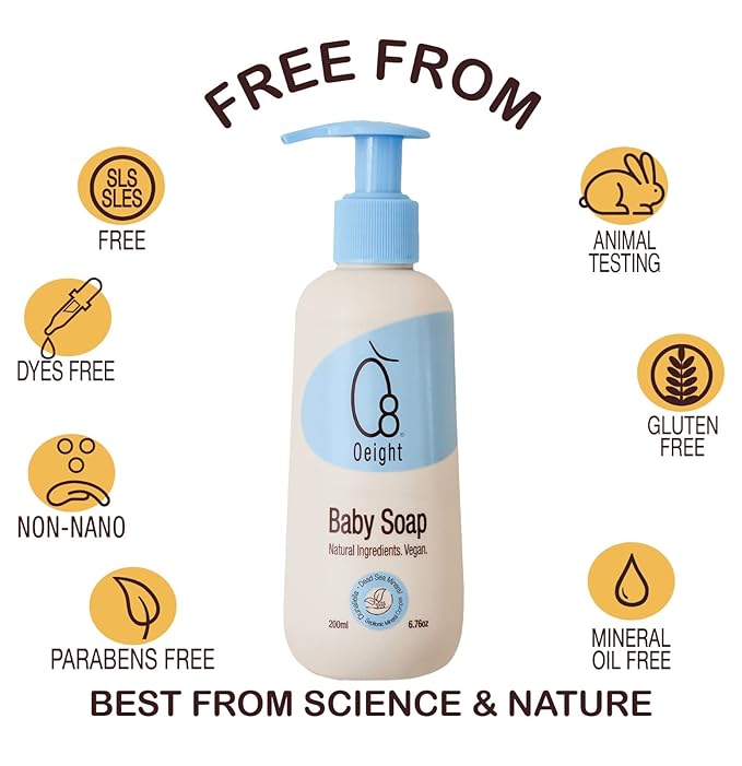 Oeight Baby Natural Soap | Bath Soap for Newborn Baby 200ml, Baby