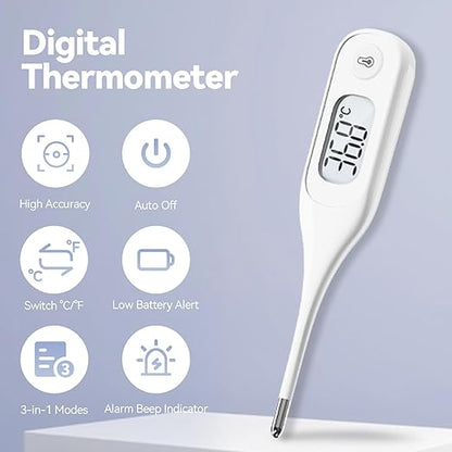Berrcom Digital Thermometer for Adults and Kids, Medical Thermometer 10 Second