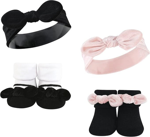 Hudson Baby baby-girls Headband and Socks Set