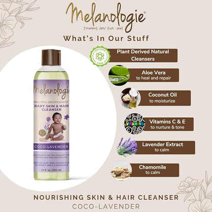 Beautiful Brown Babies Nourishing Gentle Baby Skin and Hair Cleanser, Sulfate- 12 oz