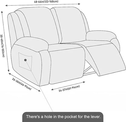 NORTHERN BROTHERS Recliner Chair Covers, Loveseat Chair Covers, Covers for Reclining Chairs, Recliner Couch Cover 2 Seat, Khaki