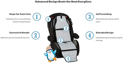 Car Seat Cooling Pad for Babies, Toddlers, and Kids - Comfortable and Durable Cooling Pad for Hot Summer Days - Car White, one Size