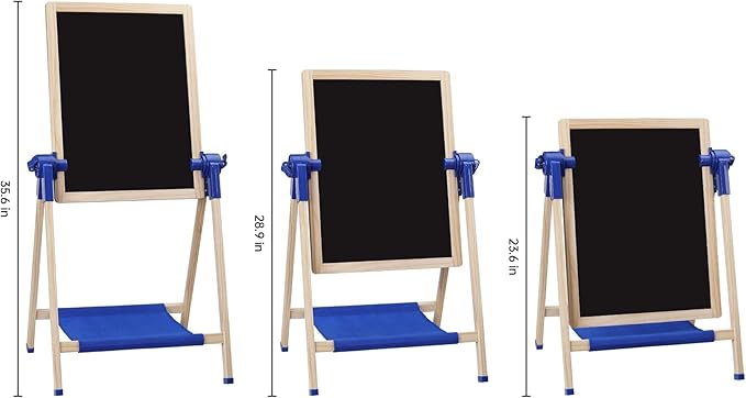 Toddler Easel, Kids Art Easel, Easel for Kids, Wooden Double-Sided Drawing Board, Adustable Art Table, Deluxe Standing Easel Set,360°Rotating Drawing Easels with Art Supplies,Age 3-5,4-8