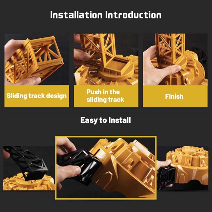 Mini Tudou RC Crane Toy,50.4 inch Tall 2.4GHz Remote Control Robotic Excavator 6,7,8,9 Boys