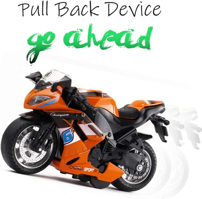 Pull Back Motorcycle Toys, Tiny Gift with Music Lighting 3 4 5 6 7 8