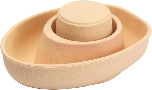 PlanToys Rubber Convertible Boat – Pastel Orange (5807)
