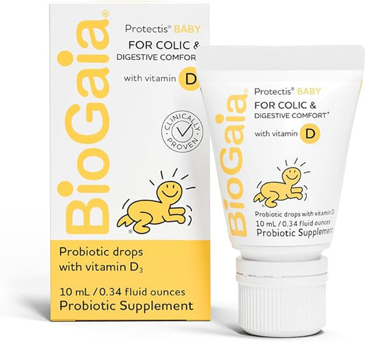 BioGaia Baby Probiotic Drops - Colic & Gas Relief + Vitamin D, 50-Day Supply