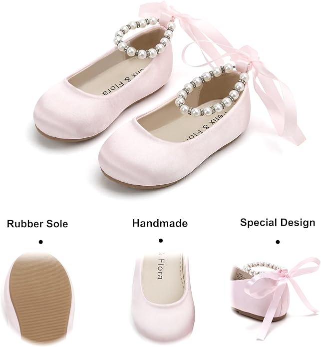 Felix & Flora Girls Toddler Little Ballet Shoes - Flower