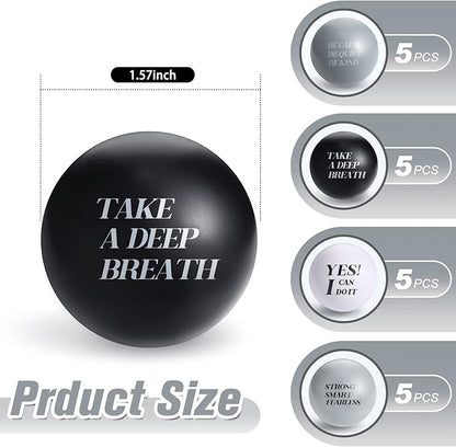 Zomiboo 20 Pieces Motivational Stress Foam Balls Quote Stress Relief Inspirational Relief Balls Employee Appreciation Gift for Kids Relieve Motivating Encouraging Adult(Classic Color)