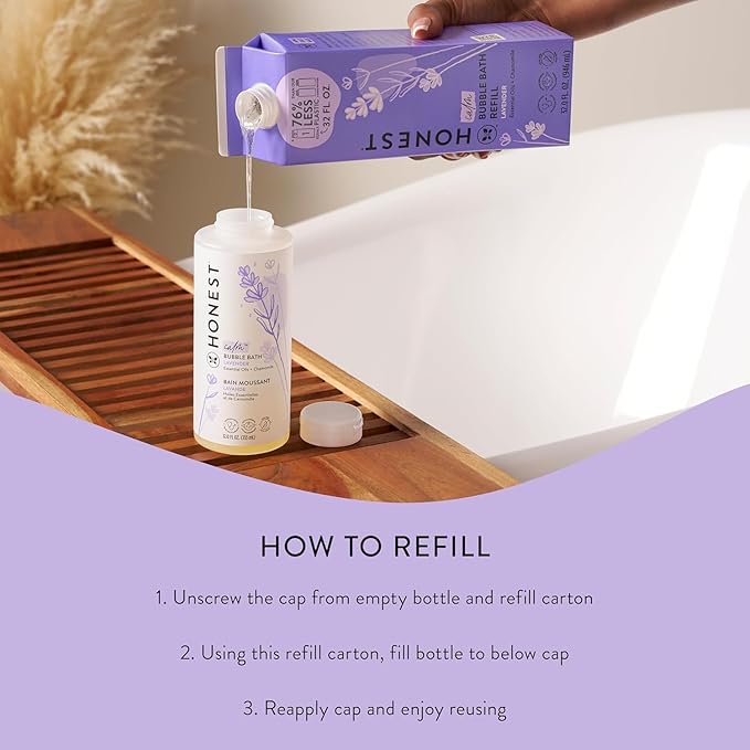 The Honest Company Foaming Bubble Bath Refill Carton | Gentle for Baby 32 fl