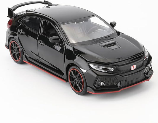 Compatible for 1:32 Diecasting Alloy Honda Civic Type-R Car Model Toy Car，Pull Back Alloy Car with Lights and Sound, Open Door for Kids Gift