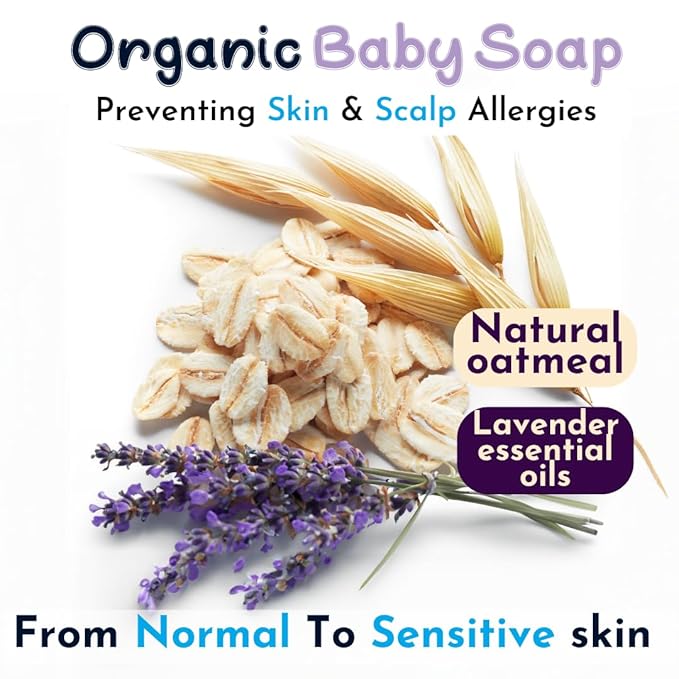 Baby Wash and Shampoo | Organic Baby Soap Bar 3 Bars