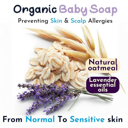 Baby Wash and Shampoo | Organic Baby Soap Bar 3 Bars