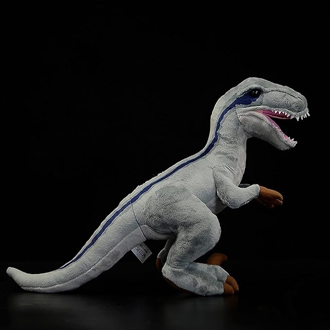 ZHONGXIN MADE Velociraptor Dinosaur Plush - Simulation 17inch Gray Velociraptor Stuffed Animal Tyrannosaurus Plushie Toy, Soft Figurines Dinosauria Stuffed Toys, Gifts Collectible for Kids