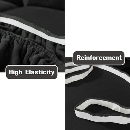 NORTHERN BROTHERS Stretchy Recliner Chair Covers, Velvet Recliner Covers, Lazy Boy Chair Cover (Black, 1 Seat)