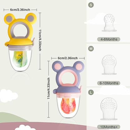 Baby Solids/Frozen Fruit Feeder Pacifier, Infant Teether Toy 4M+ 2-Pack -