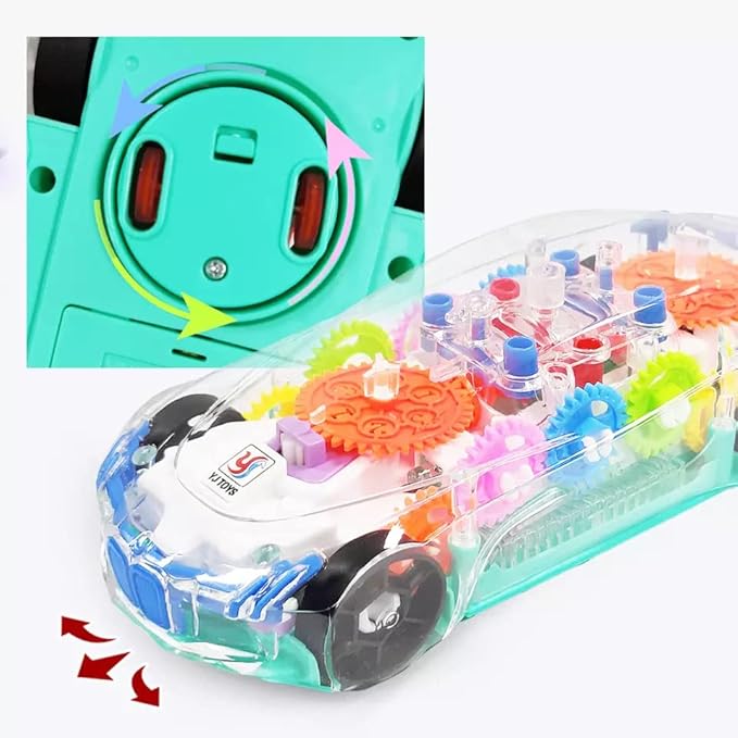 ABK Transparent Toy Car - with Visible Colored Moving Gear