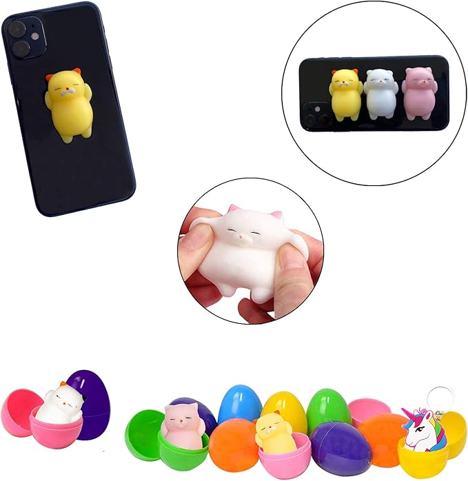 Toy Filled Easter Eggs Filled with Toys Inside 12Pcs Prefilled Easter Eggs Plastic, Stuffed Eggs Birthday Gift Easter Party Favors, Easter Egg Treats, Classroom Prize Girls Boys Teens Kids