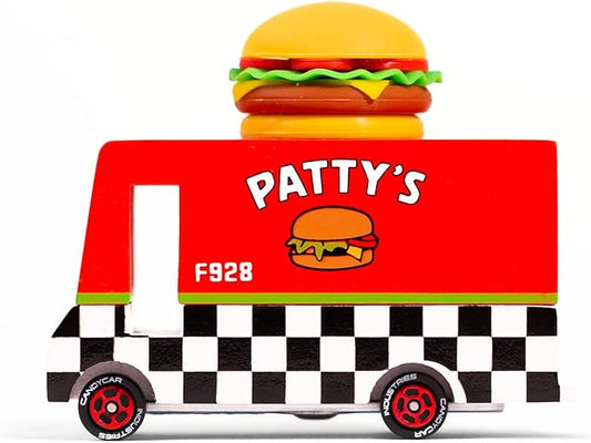 Candylab Toys CANDYCAR® Wooden Food Truck Collection - Hamburger Van,