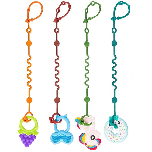 Toy Straps for Baby, 5pcs Adjustable Toy Holder for Stroller Accessories (4-Pack)