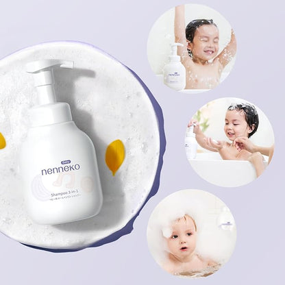 NENNEKO Kids 3 in 1 Body Wash and Shampoo, Kids 0-12 Years