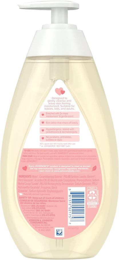 Johnson's Skin Nourish Moisture Wash, Baby Wash with Coconut & Honeysuckle Scents Cleanses & Leaves Skin Moisturized 20.3 fl.