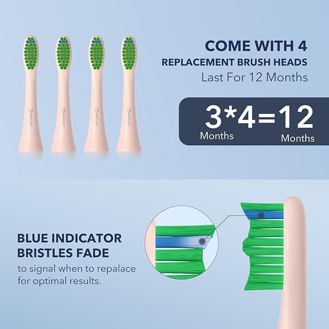 ARISSON Sonic Electric Toothbrush for Adults and Kids, 40,000 VPM Power Toothbrush, 1.5H Fast Charge Ultrasonic Electric Toothbrushes with 2 Minutes Smart Timer, 1.6 Oz Travel Toothbrush, Desert Sand