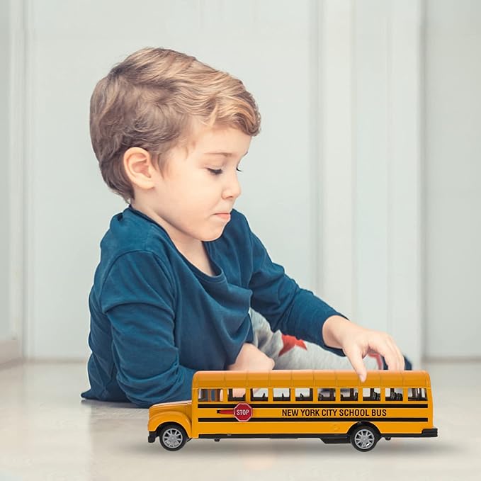 NUOBESTY Toddler Toys Toddler Toys Infant Toys Playset Bus Model 1Pc Yellow