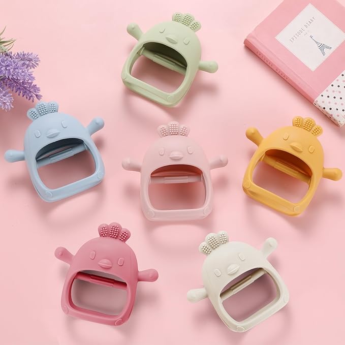 AIXMEET Baby Teething Toys,Silicone Baby Teether for Babies 0-6 Months