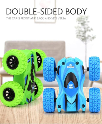Pull Back Cars, 4 Pack Monster Toys Truck Double-Sided Friction