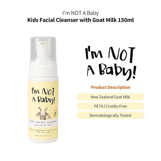 I'm NOT A Baby! Face Wash & Body Wash Duo - Gentle Kids Face Wash and Body Wash with Goat Milk, Perfect for Sensitive Skin 2-Piece Set