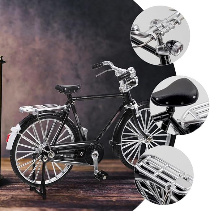 HOMSFOU Alloy Mini Bicycle with Inflator: Miniature Bike 1: 10