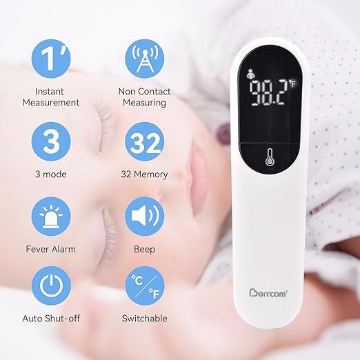 Berrcom No Touch Forehead Thermometer for Adults and Kids, Digital