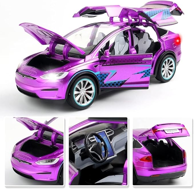 1:24 Scale Model X Alloy Car Model Diecast Toy Vehicles for Kids, Car Model Toy，Pull Back Alloy Car with Lights and Music Girls.(1:24 Model