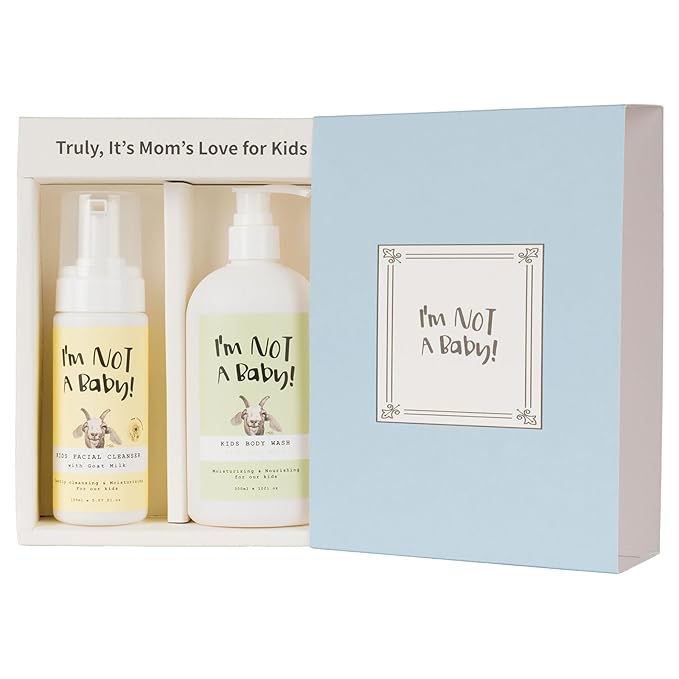 I'm NOT A Baby! Face Wash & Body Wash Duo - Gentle Kids Face Wash and Body Wash with Goat Milk, Perfect for Sensitive Skin 2-Piece Set