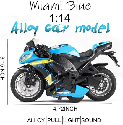 Pull Back Motorcycle Toys, Tiny Gift with Music Lighting 3 4 5 6 7 8
