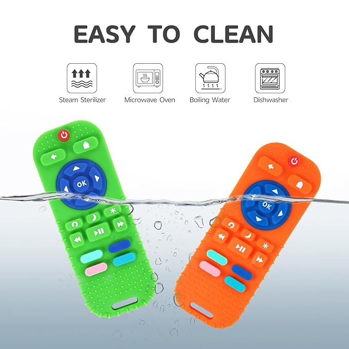 Hooku 2 Pack Silicone Teethers for Babies 0-6 Months, Teething Toys for Babies 6-12 Months 0-3 Months,