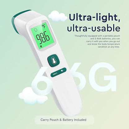 Forehead Thermometer for Adults and Kids, Fast Accurate Thermometer with Fever Alarm 1S Reading