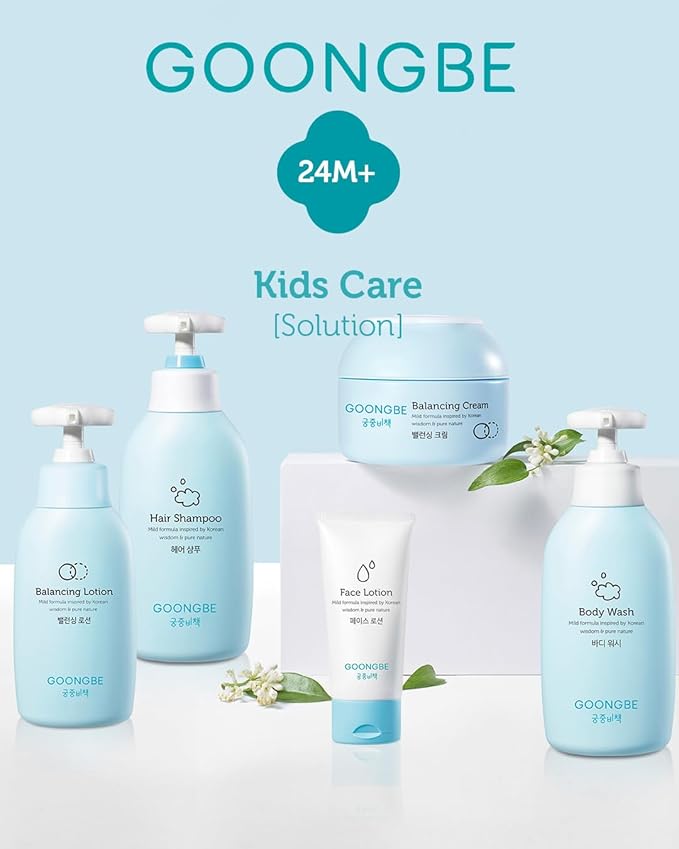 Kids Body Wash - Korean Kids Body Cleanser for Dry, Sensitive Skin with Green Tea & Oat Kernel Oil 11.8 fl.oz.